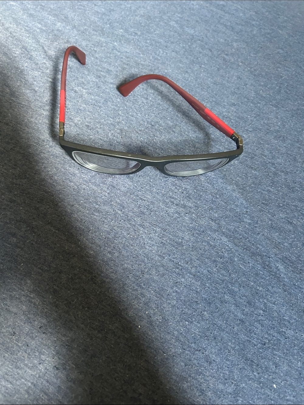 Prada Black Frame Glasses with Red Temples. Frame only